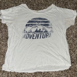 graphic tee adventure shirt with holes